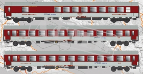 ACME 55344 - H0 - 3-tlg. Set Personenwagen Optima Express, BDŽ, Ep. V